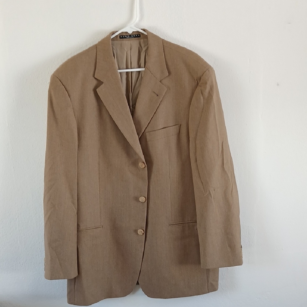 Boss Hugo Boss Einsten Sigma Blazer Tan Mens 44R Coat Jacket Cashmere Wool